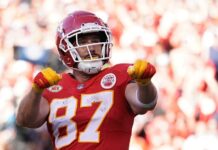 NFL: Ventas de camiseta de Travis Kelce se disparan un 400% tras visita de Taylor Swift a Jefes