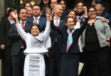 PRESIDENTA CLAUDIA SHEINBAUM ASISTE A LA TOMA DE PROTESTA DE CLARA BRUGADA COMO JEFA DE GOBIERNO DE LA CIUDAD DE MÉXICO