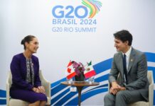 Sheinbaum y Trudeau destacan éxito del T-MEC en reunión bilateral durante el G20