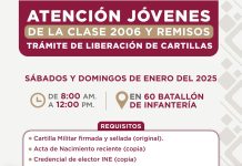 LLAMAN A LOS JÓVENES CLASE 2006 Y REMISOS DE CAJEME A REALIZAR LA ENTREGA DE CARTILLAS DEL SERVICIO MILITAR NACIONAL