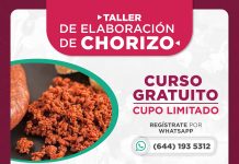 DESARROLLO RURAL DE CAJEME INVITA A TALLER DE ELABORACIÓN DE CHORIZO